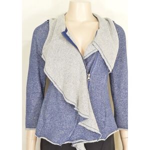 Sugarfly jacket sz L blue gray moto style zipper 1